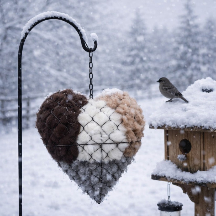 🔥LAST DAY 50% OFF - 🕊️🏡Handmade Natural Alpaca Fiber Bird Nesting Heart❤️A Cozy Gift for Birds