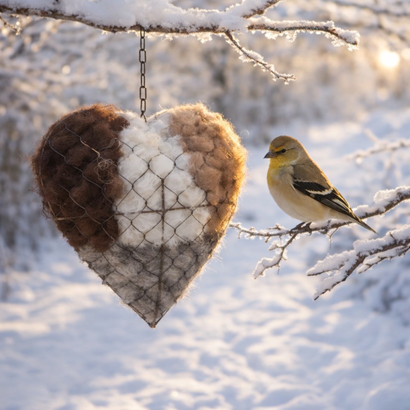 🔥LAST DAY 50% OFF - 🕊️🏡Handmade Natural Alpaca Fiber Bird Nesting Heart❤️A Cozy Gift for Birds