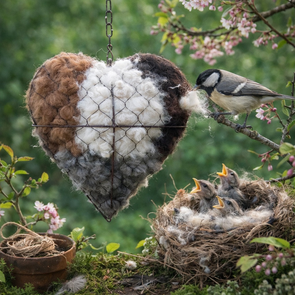 🔥LAST DAY 50% OFF - 🕊️🏡Handmade Natural Alpaca Fiber Bird Nesting Heart❤️A Cozy Gift for Birds