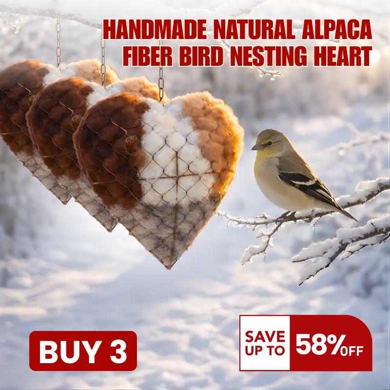 🔥LAST DAY 50% OFF - 🕊️🏡Handmade Natural Alpaca Fiber Bird Nesting Heart❤️A Cozy Gift for Birds